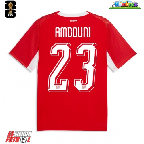 Suiza Zeki Amdouni #23 Primera Equipación Mundial 2026 Manga Corta